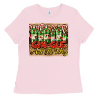 Bubblegum Pink GIN GLE Christmas gin bottles Ladies Tee - AdoDesignShop