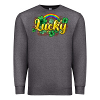 Charcoal Heather Lucky St. Patrick's Day Premium Sweatshirt - HowdyJamesFarm