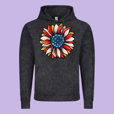 Patriotic Sunflower Vintage Hoodie Designed By Jasminsmagicworld
