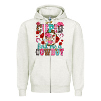 Oatmeal Heather Cupid find me a cowboy Valentine's Day Zipper Hoodie - HowdyJamesFarm