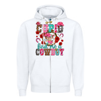 White Cupid find me a cowboy Valentine's Day Zipper Hoodie - HowdyJamesFarm
