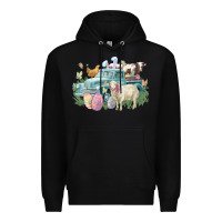 Black Easter truck farm animals Easter Day Premium Hoodie - HowdyJamesFarm