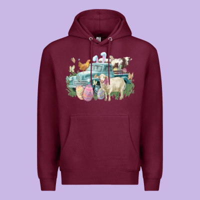 Easter Truck Farm Animals Easter Day Premium Hoodie Designed By Howdyjamesfarm