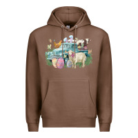 Chestnut Easter truck farm animals Easter Day Premium Hoodie - HowdyJamesFarm
