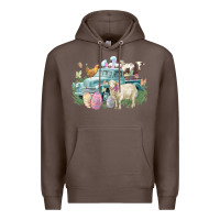 Coffee Easter truck farm animals Easter Day Premium Hoodie - HowdyJamesFarm