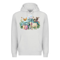 Dove Grey Easter truck farm animals Easter Day Premium Hoodie - HowdyJamesFarm