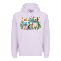 Lilac Easter truck farm animals Easter Day Premium Hoodie - HowdyJamesFarm