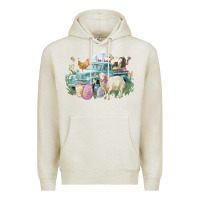 Oatmeal Heather Easter truck farm animals Easter Day Premium Hoodie - HowdyJamesFarm