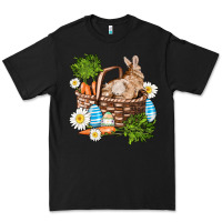 Black easter bunny in basket wıth carrot and eggs Premium Tee - AdoDesignShop