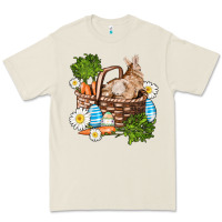 Bone easter bunny in basket wıth carrot and eggs Premium Tee - AdoDesignShop