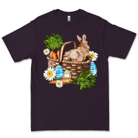 Plum easter bunny in basket wıth carrot and eggs Premium Tee - AdoDesignShop