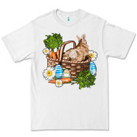 White easter bunny in basket wıth carrot and eggs Premium Tee - AdoDesignShop