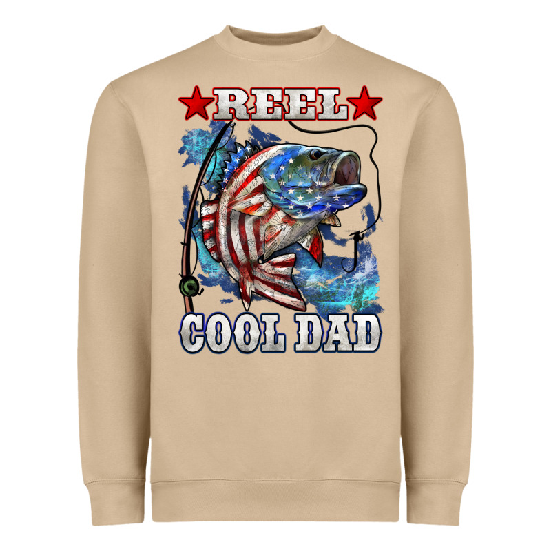 Reel Cool Dad Bass 4th Of July Heavyweight Sweatshirt by LillyAllenDesigns | Teevron
