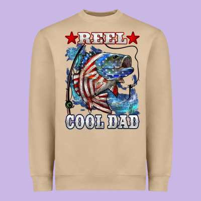 Reel Cool Dad Bass 4th Of July Heavyweight Sweatshirt Designed By Lillyallendesigns