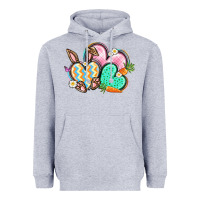 Heather Grey Easter heart Easter Day Heavyweight Hoodie - CowGirlArtShop
