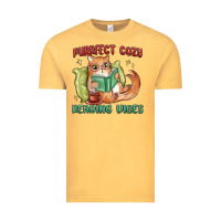 Vintage Mustard purrfect cozy reading vibes Vintage Tee - MaliasSmallBusiness