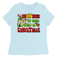 Baby Blue beginning to look like a christmas with gin and gifts Ladies Tee - AdoDesignShop