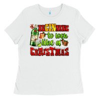 White beginning to look like a christmas with gin and gifts Ladies Tee - AdoDesignShop