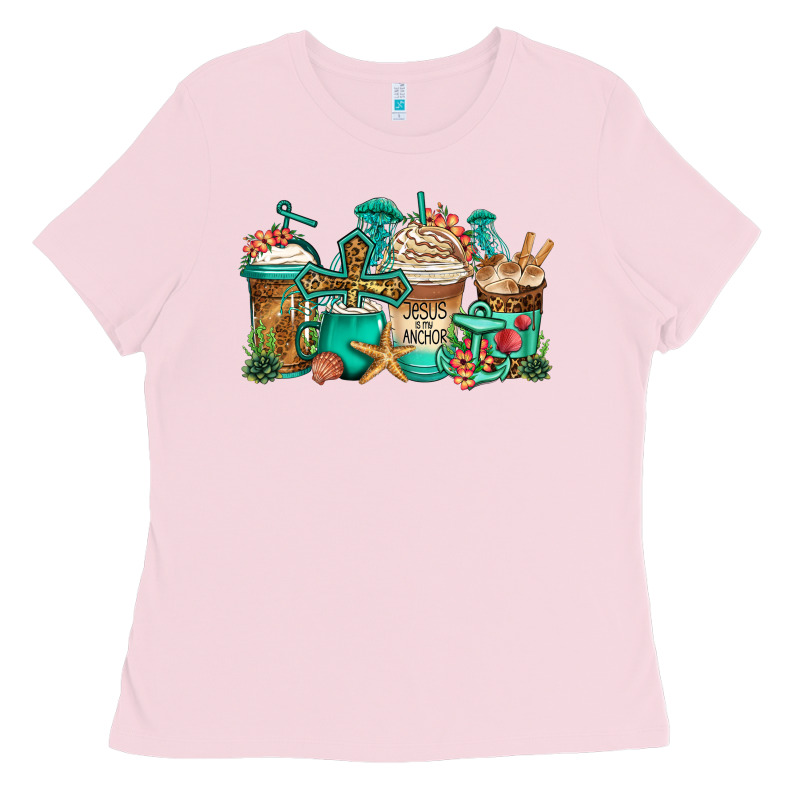 Jesus Is My Anchor Coffee Cups Ladies Tee by Jasminsmagicworld | Teevron