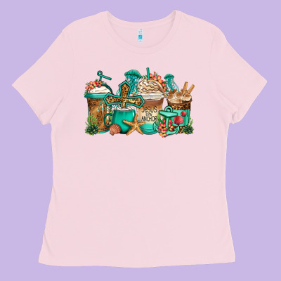 Jesus Is My Anchor Coffee Cups Ladies Tee Designed By Jasminsmagicworld