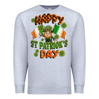 Heather Grey happy st patricks day Premium Sweatshirt - CowGirlArtShop