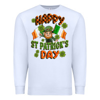 White happy st patricks day Premium Sweatshirt - CowGirlArtShop
