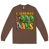 Chestnut dinosaur 100day celebration Long Sleeve Tee - LillyAllenDesigns