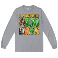 Heather Grey dinosaur 100day celebration Long Sleeve Tee - LillyAllenDesigns