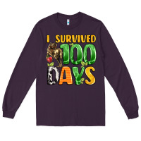 Plum dinosaur 100day celebration Long Sleeve Tee - LillyAllenDesigns