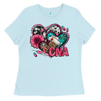 Baby Blue certified nursing assistant cna hearts Ladies Tee - Jasminsmagicworld
