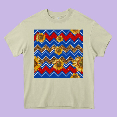 4th Of July Sunflower Seamless  Pattern Heavy Core Tee Designed By Bundleandbundleshop