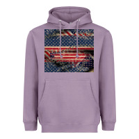 Lavender American flag stitches Heavyweight Hoodie - CowGirlArtShop