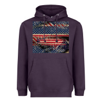 Plum American flag stitches Heavyweight Hoodie - CowGirlArtShop