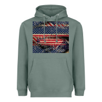 Sage American flag stitches Heavyweight Hoodie - CowGirlArtShop