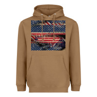 Toasted Coconut American flag stitches Heavyweight Hoodie - CowGirlArtShop