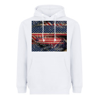 White American flag stitches Heavyweight Hoodie - CowGirlArtShop