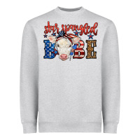 Heather Grey Western Star Spangled Baby Cow Heavyweight Sweatshirt - LillyAllenDesigns