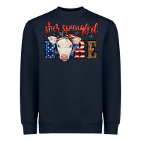 Navy Western Star Spangled Baby Cow Heavyweight Sweatshirt - LillyAllenDesigns