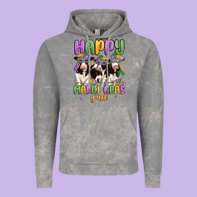 Happy Mardi Gras Y'all Vintage Hoodie Designed By Maliassmallbusiness