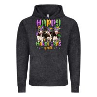 Vintage Black happy mardi gras y'all Vintage Hoodie - MaliasSmallBusiness