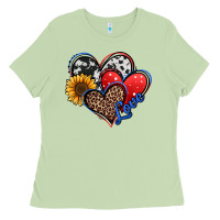 Matcha 4th of july american hearts Ladies Tee - Jasminsmagicworld