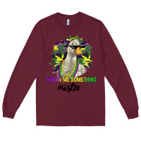 Burgundy throw me something mister Long Sleeve Tee - LillyAllenDesigns