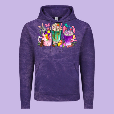 Easter Coffee Cups With Bunny Vintage Hoodie Designed By Nancycooperartshop