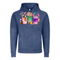 Vintage Denim Easter coffee cups with Bunny Vintage Hoodie - NancyCooperArtShop