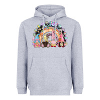 Heather Grey Easter Day rainbow gnomes Heavyweight Hoodie - CowGirlArtShop