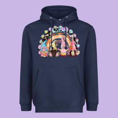 Easter Day Rainbow Gnomes Heavyweight Hoodie Designed By Cowgirlartshop
