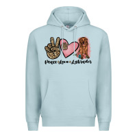 Blue Mist peace love labrador Premium Hoodie - JahusDesignShop