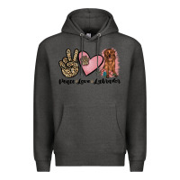 Charcoal Heather peace love labrador Premium Hoodie - JahusDesignShop