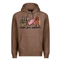 Chestnut peace love labrador Premium Hoodie - JahusDesignShop