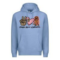Colony Blue peace love labrador Premium Hoodie - JahusDesignShop